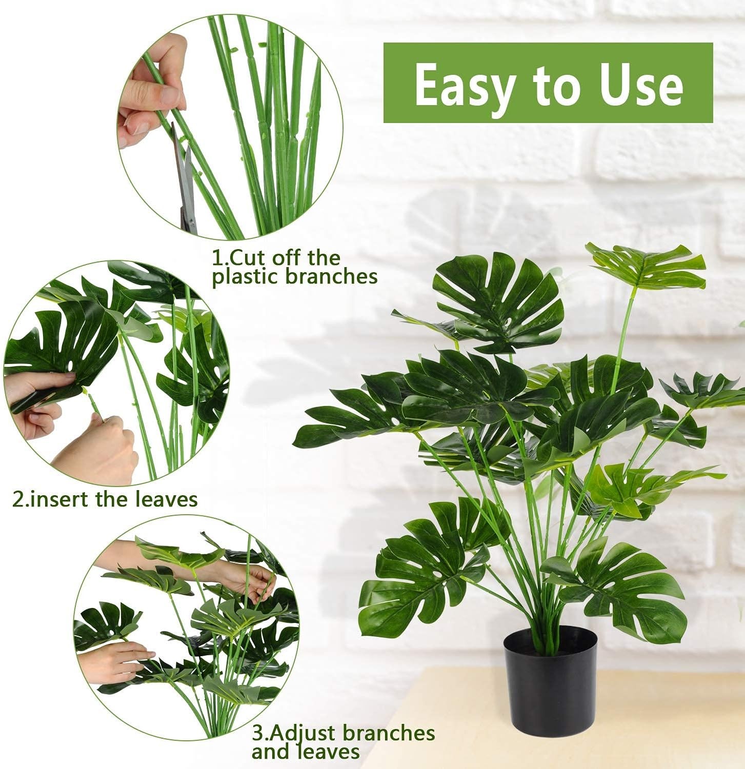 Toopify 28″ Fake Plants Large Artificial Floor Faux Black-28"
