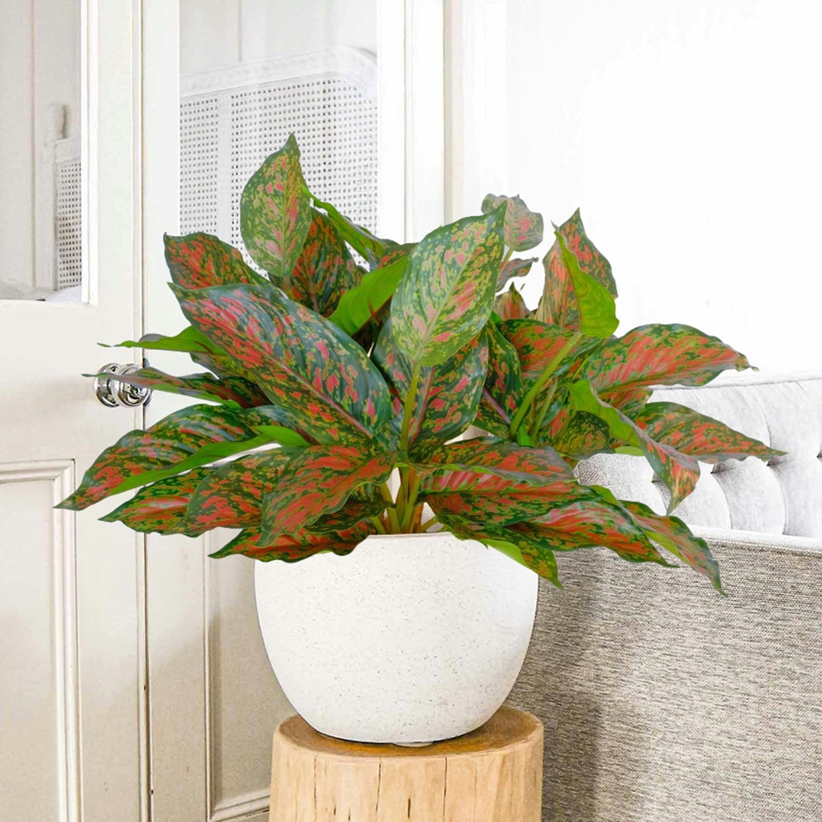 4 Pcs Artificial Hosta Plants Outdoor, 16″ Fake Tropical Green Plants, UV Res…