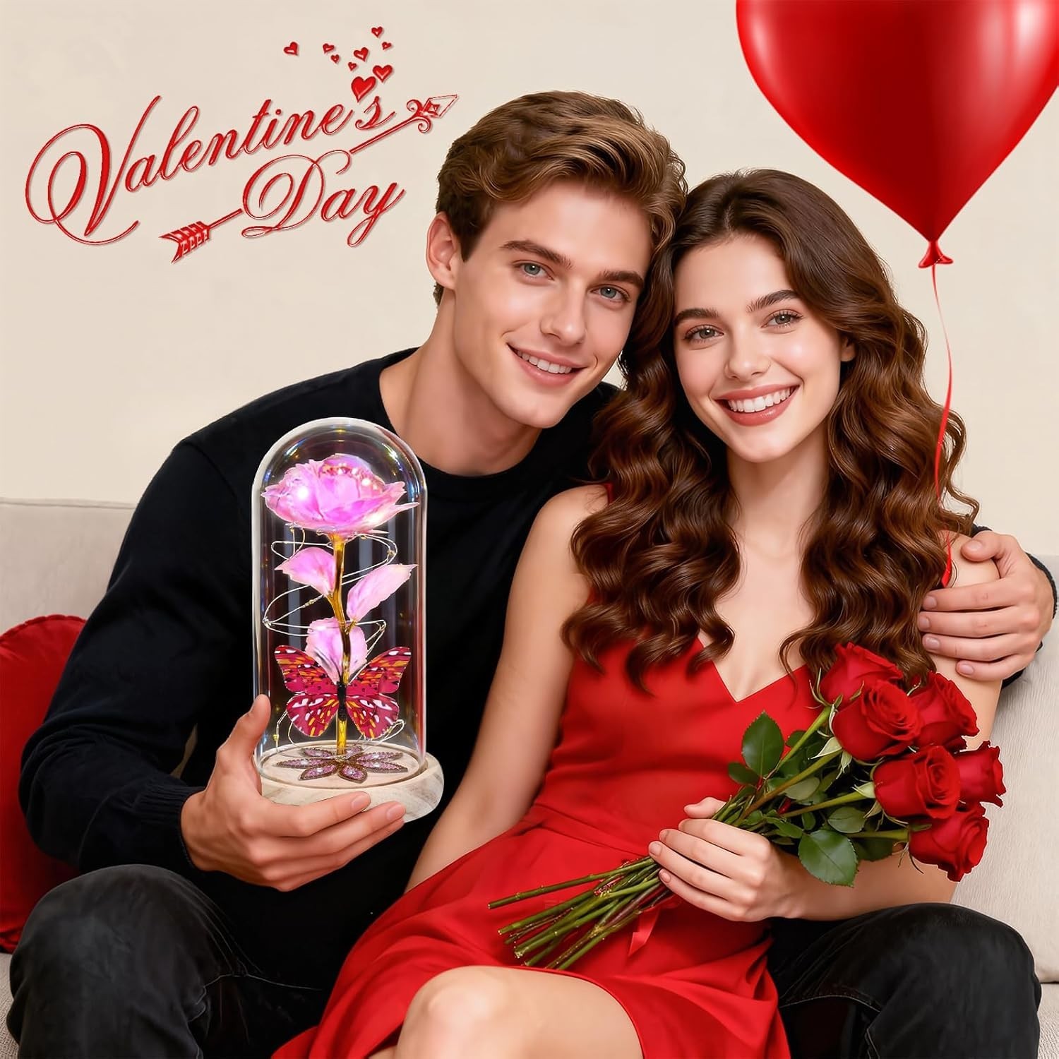 Birthday Gifts for Women Galaxy Glass Rose Forever Preserved Flowers for Deli…