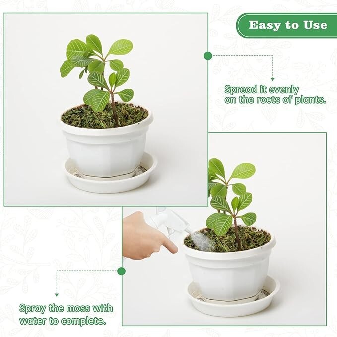 Musgo artificial de 17,6 oz para plantas en macetas, musgo falso natural, musgo.