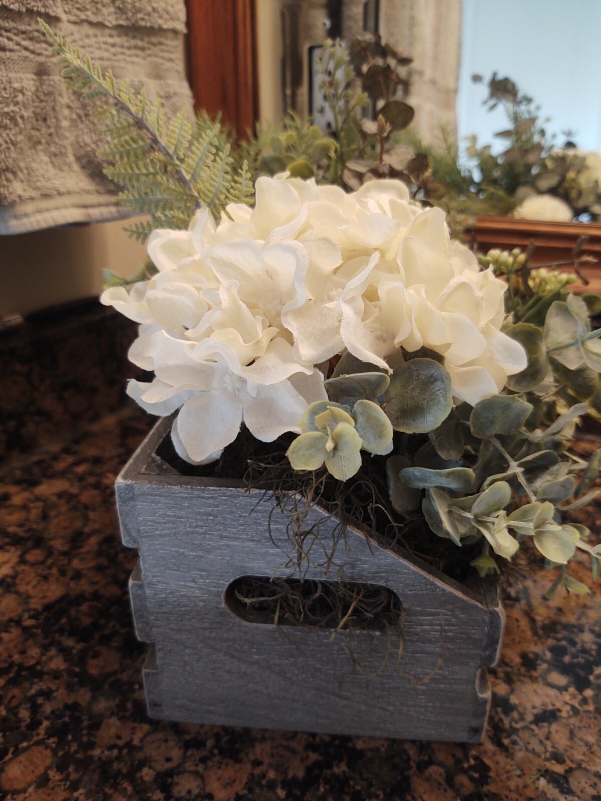 Floral Arrangement, Housewarming Gift, Flower Arrangement Wooden Box, Home Decor