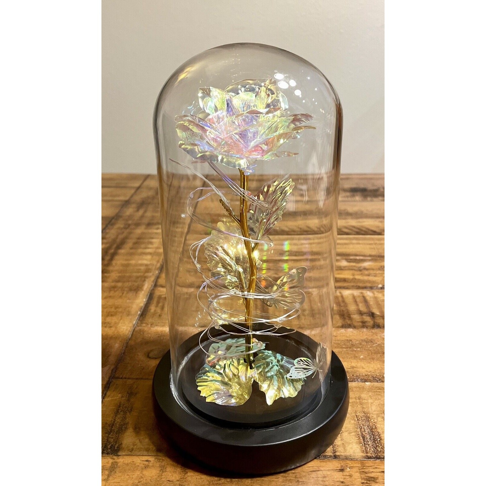 Best Wishes “Love Forever” Rose Flower In Glass LED Light Mother’s Day, Gift ❤️