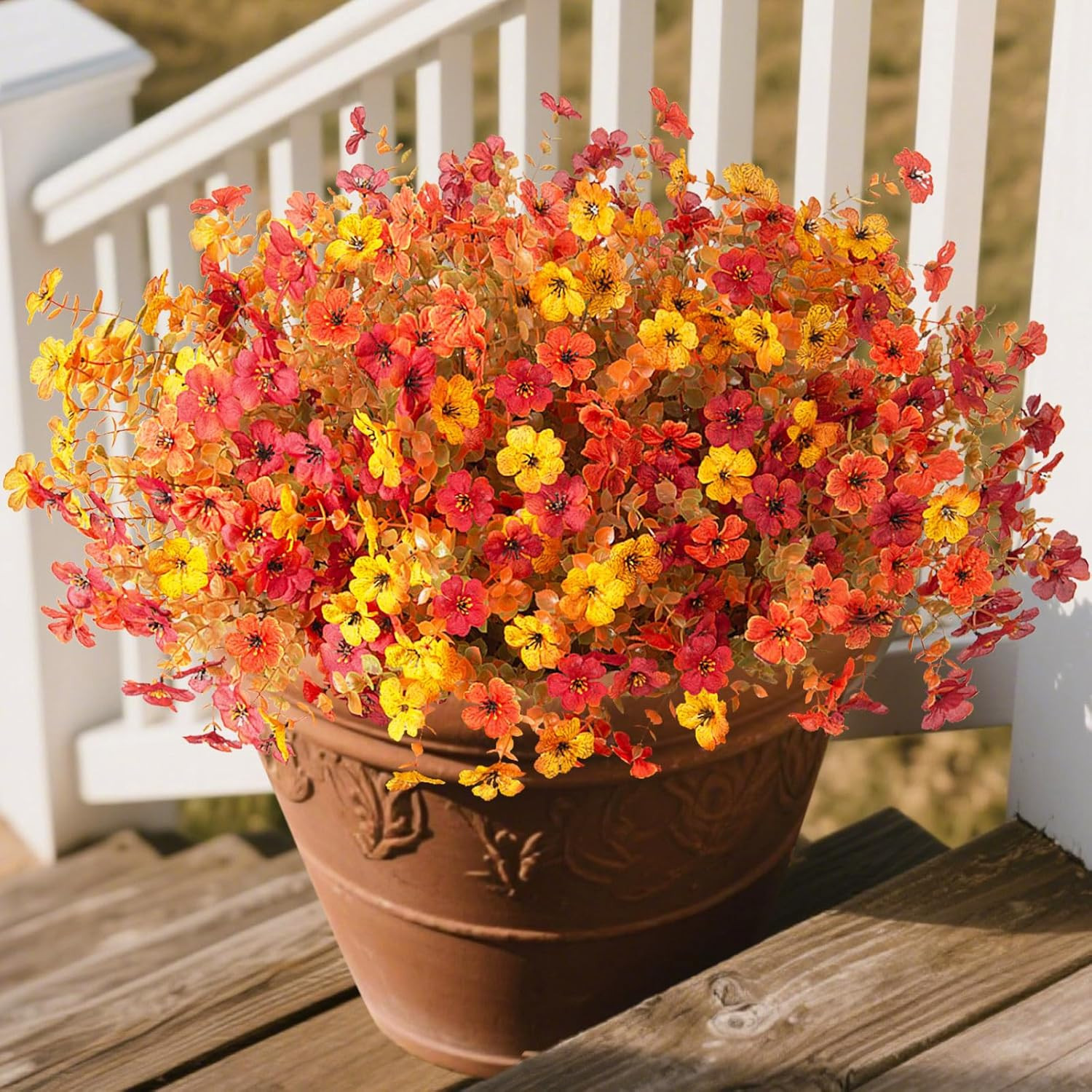 12 Bundles Artificial Flowers,Faux Plants for Spring Summer Decoration, UV Resis