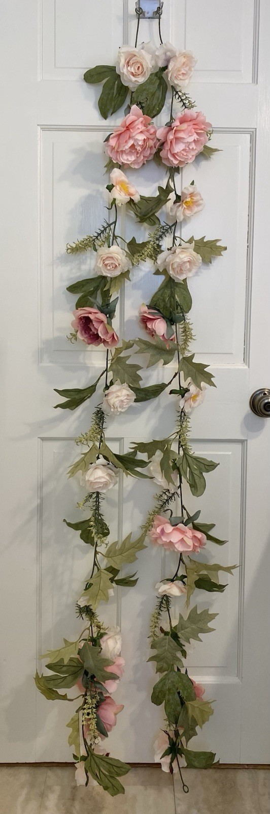 2 Artificial Pink Peony & Rose 6Ft Garland Shower Party Arch Table Runner Flower