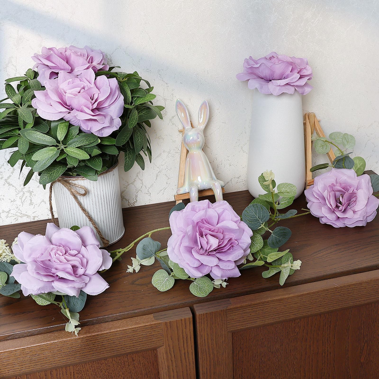 Artificial Silk Roses Flower Heads for Wedding Decorations – 50 Pieces Realis…