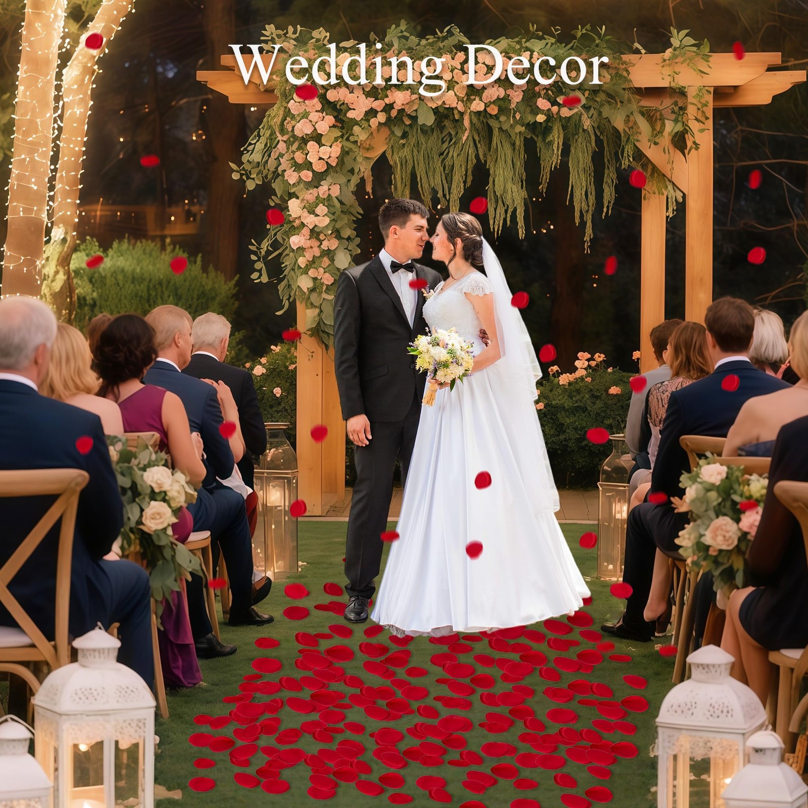 400 PCS Fake Red Rose Petals Artificial Silk Flower Romantic Wedding Night