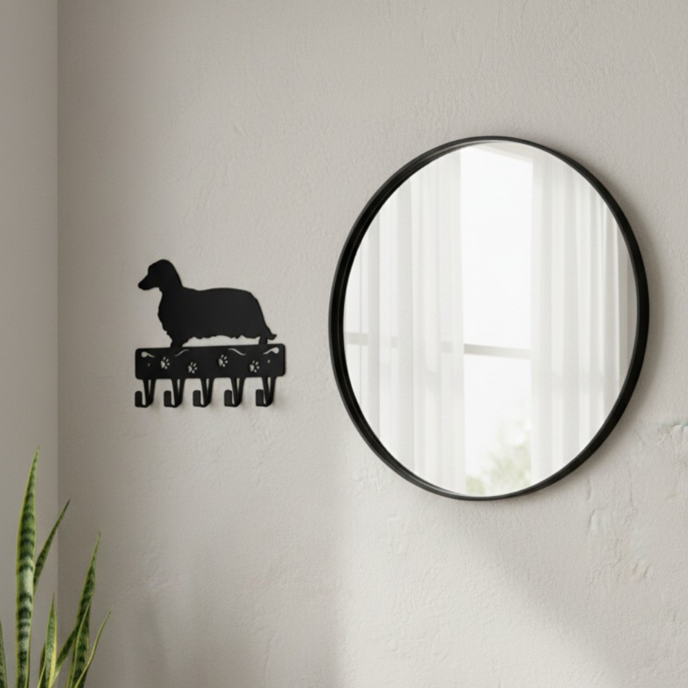 6″ Metal Dog Key Hook Holder Towel Coat Storage Fashionable Iron Wall Organizer