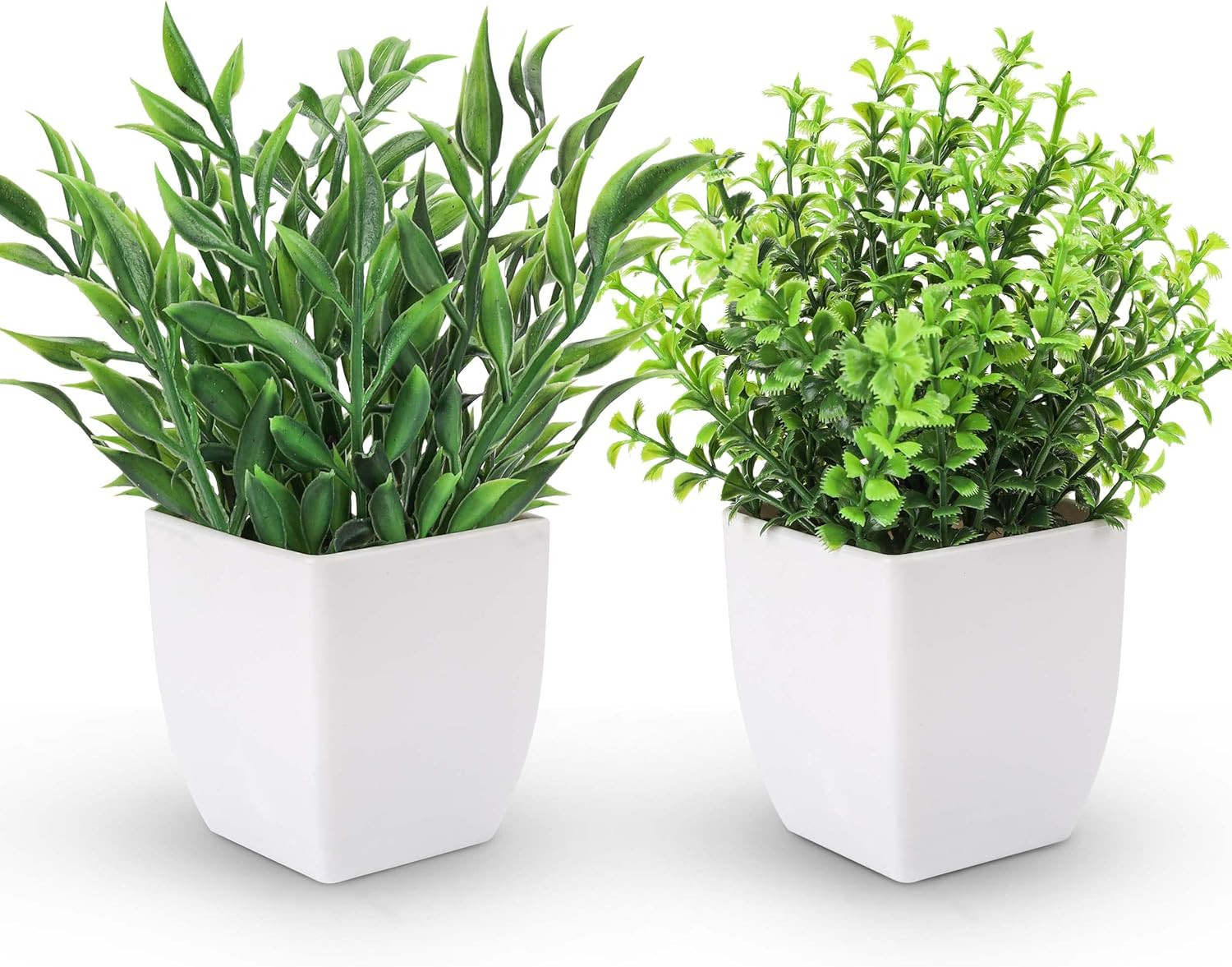 2 Pack Fake Plants Mini Artificial Greenery Potted Plants for Home Decor Indo…