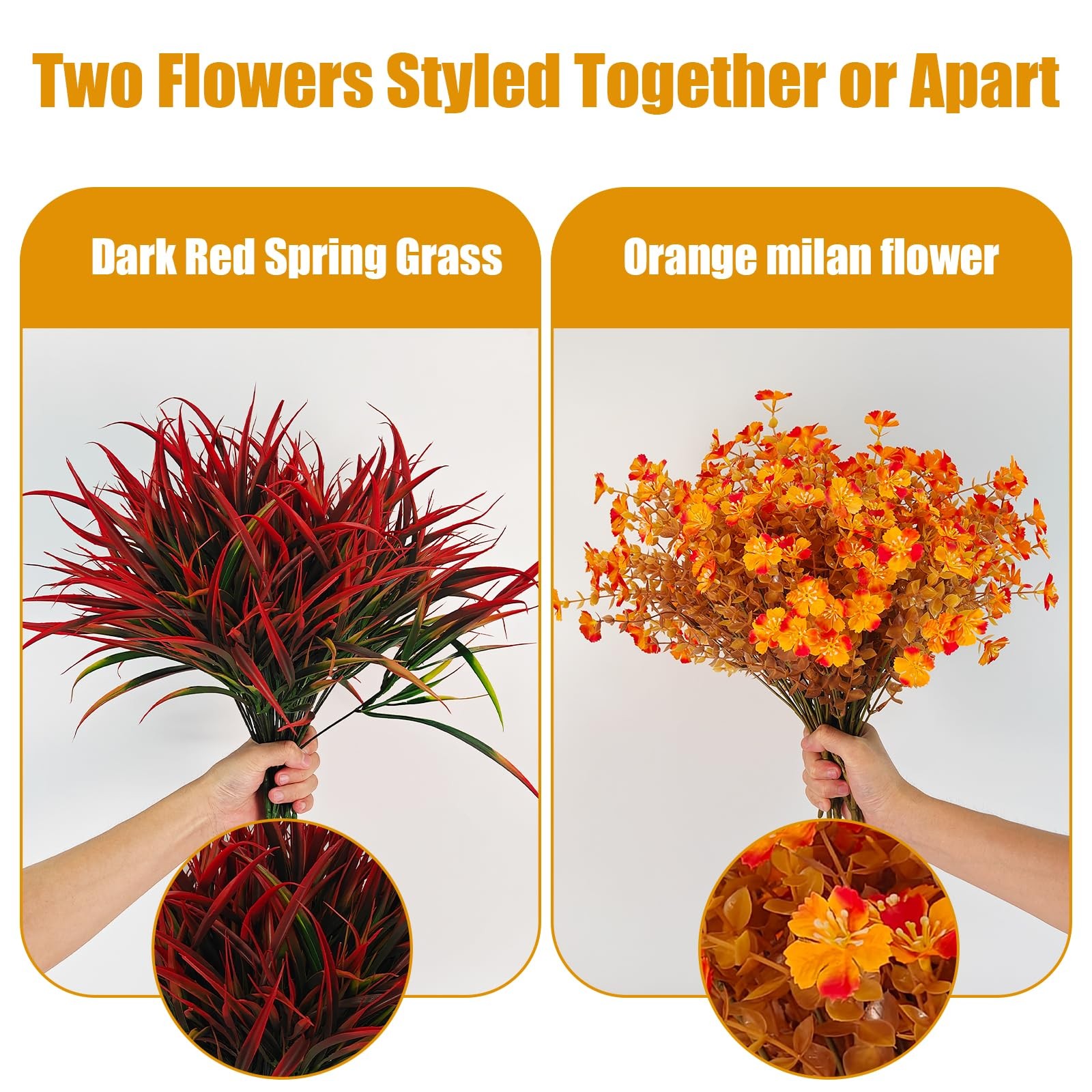 Artificial Fall Flowers Faux Mums, Autumn Outdoor Indoor Decor, Fake Daisy Pl…