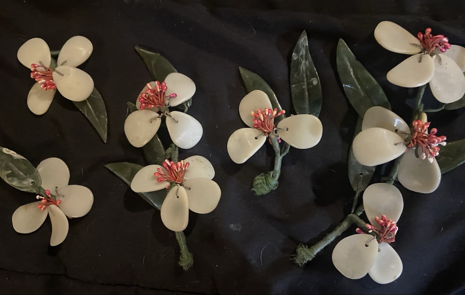 Lot Of 5 Stems Of Asian Stones Flowers And Leaves 🪷
