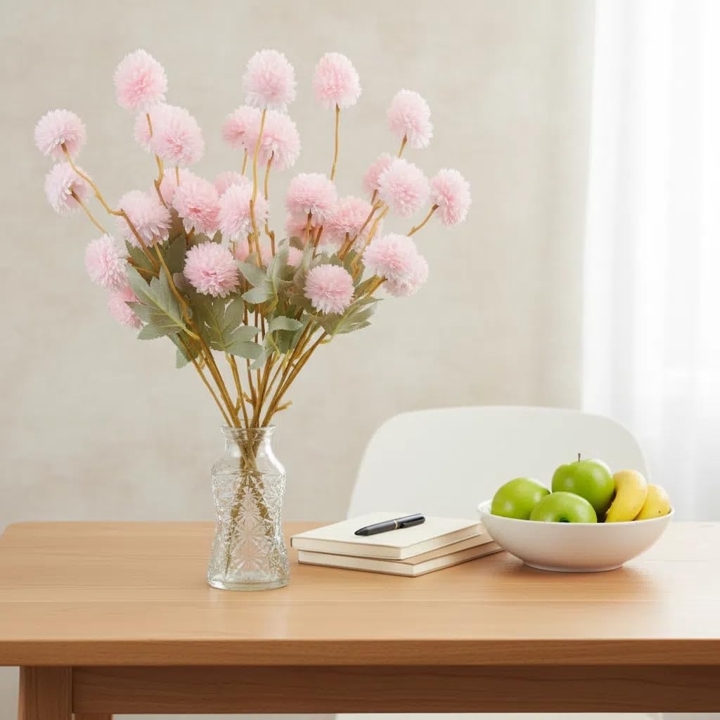6 Stems Silk Pink Kiku Flowers