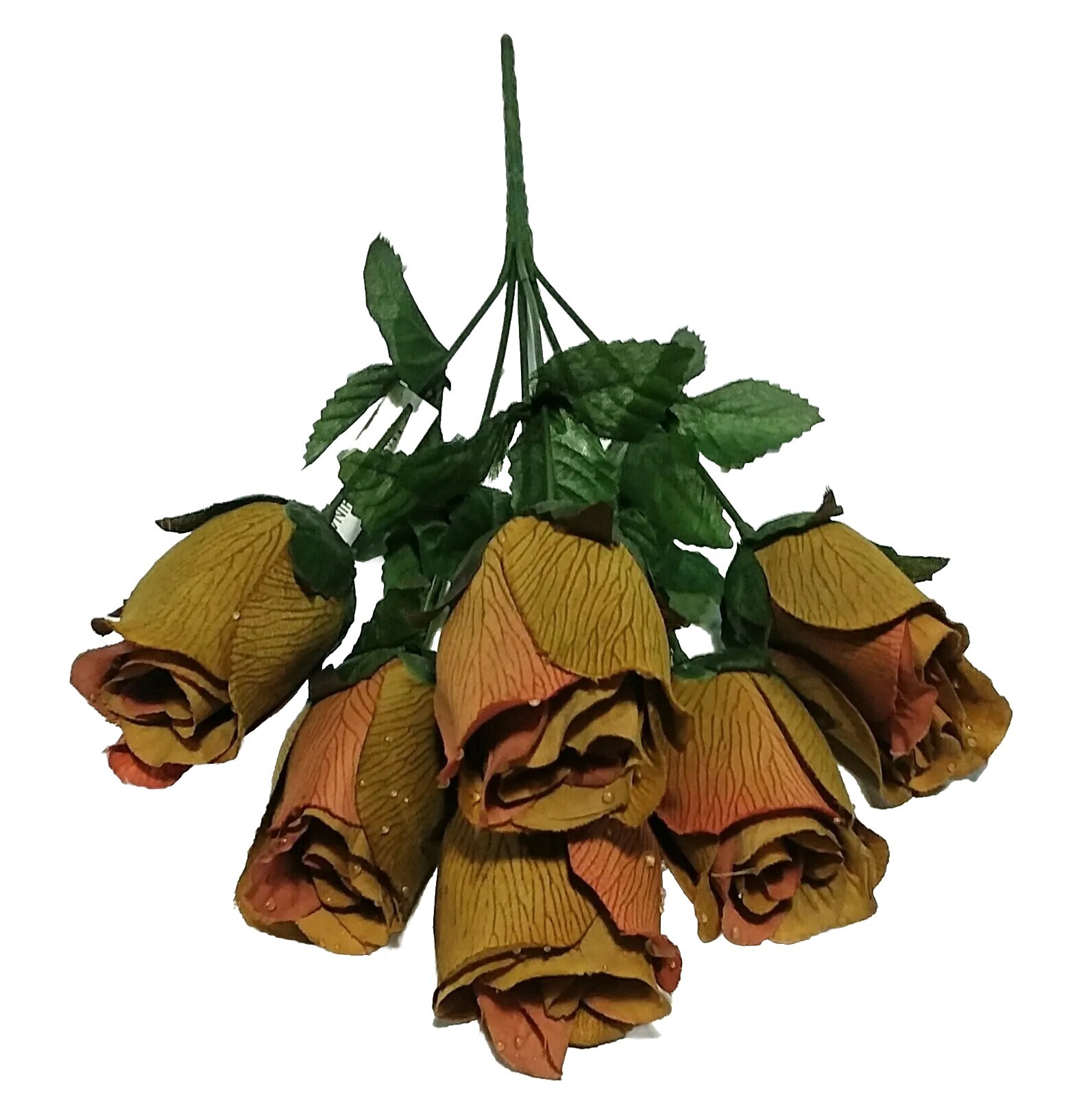 Large Rose Olive Green 14″ Bush Silk Flower Vase Home General Decor US BP2082