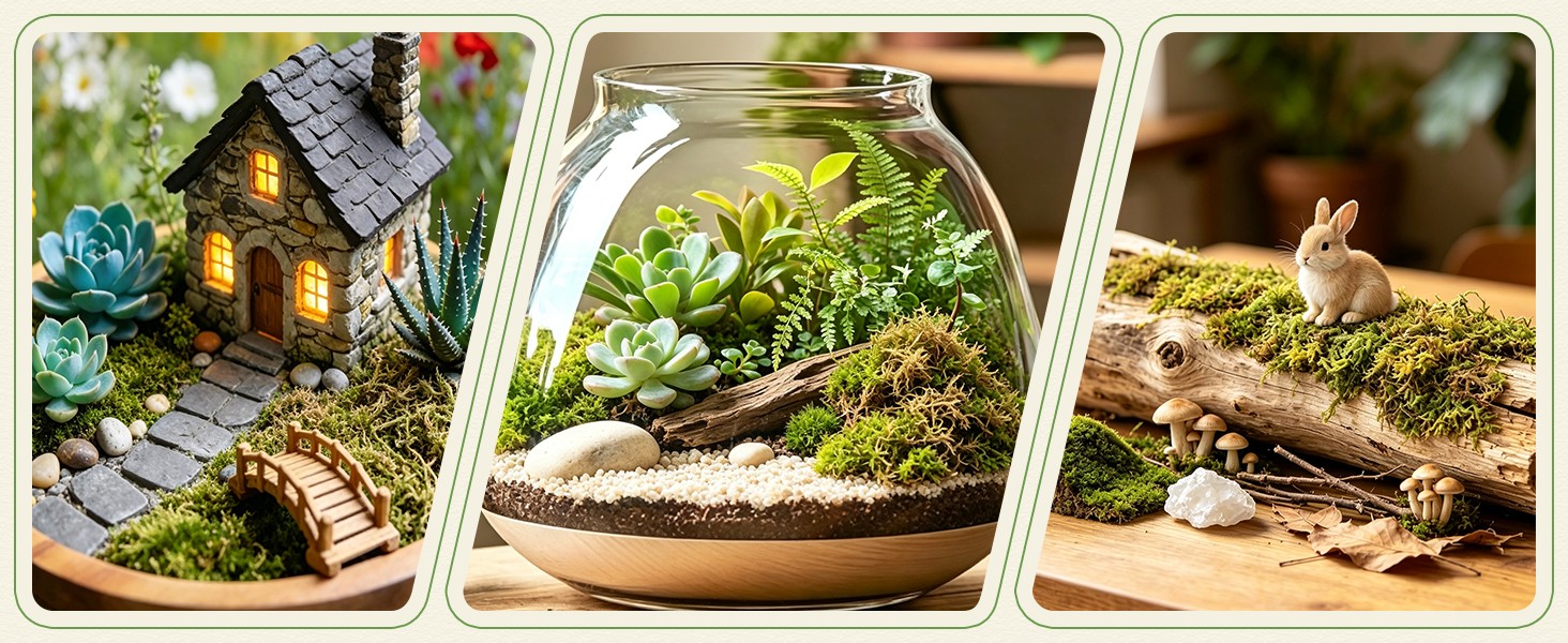 7OZ Natural Moss Artificial Fake Moss Alternative for Plants Indoor | Premium