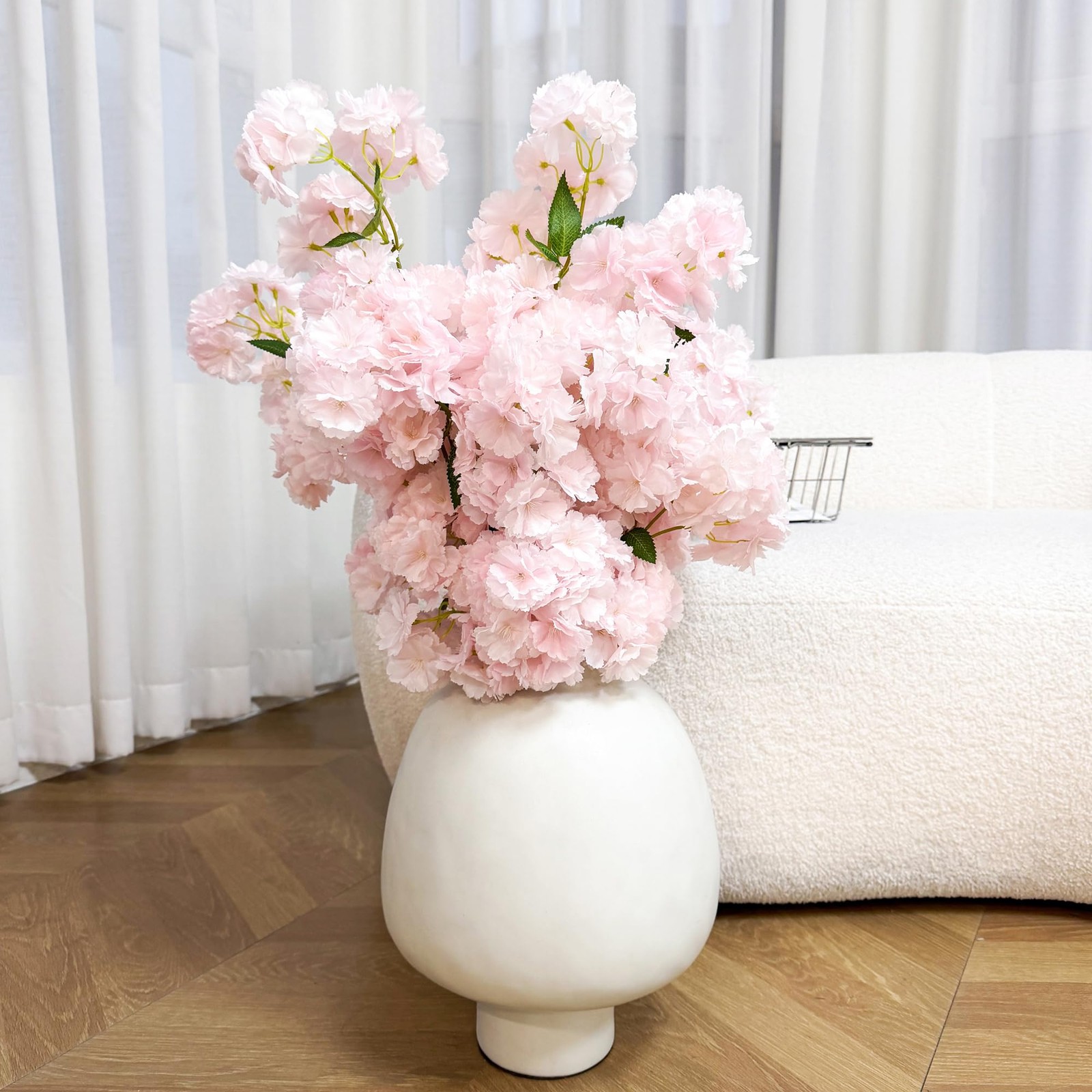 6 PCS 39-inch Cherry Blossom Artificial Flowers, Artificial Elongated Cherry …