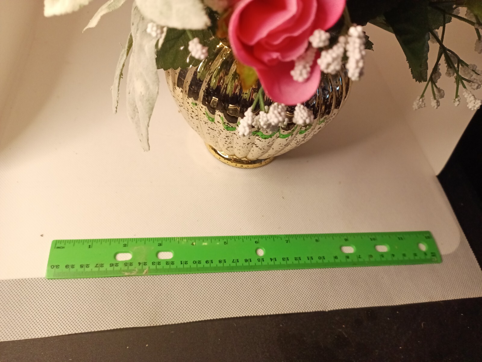 Beautiful Pink And White Floral Bouquet And A Silver Face Realistic Desk…