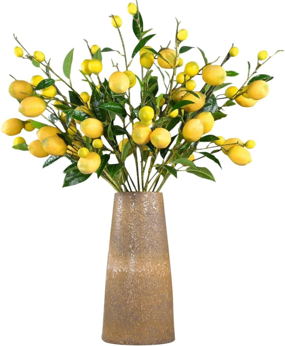 Versatile 2 Pack Artificial Lemon Branches – Ideal for Home and Outdoor Spaces