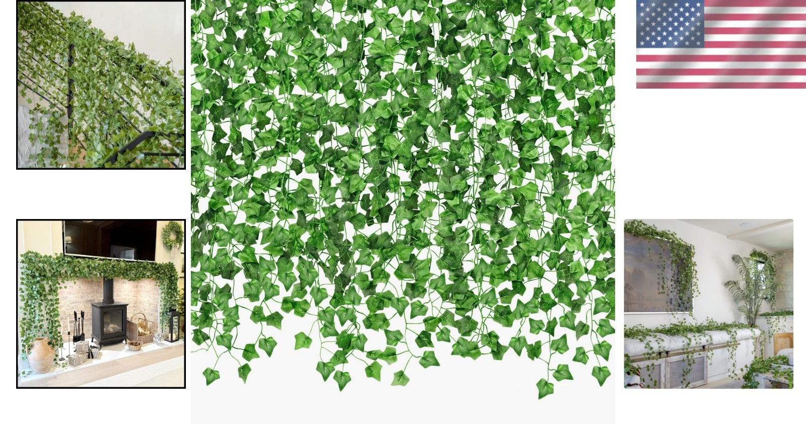 96-Ft Fake Ivy Vines – Hanging Silk Plants Greenery