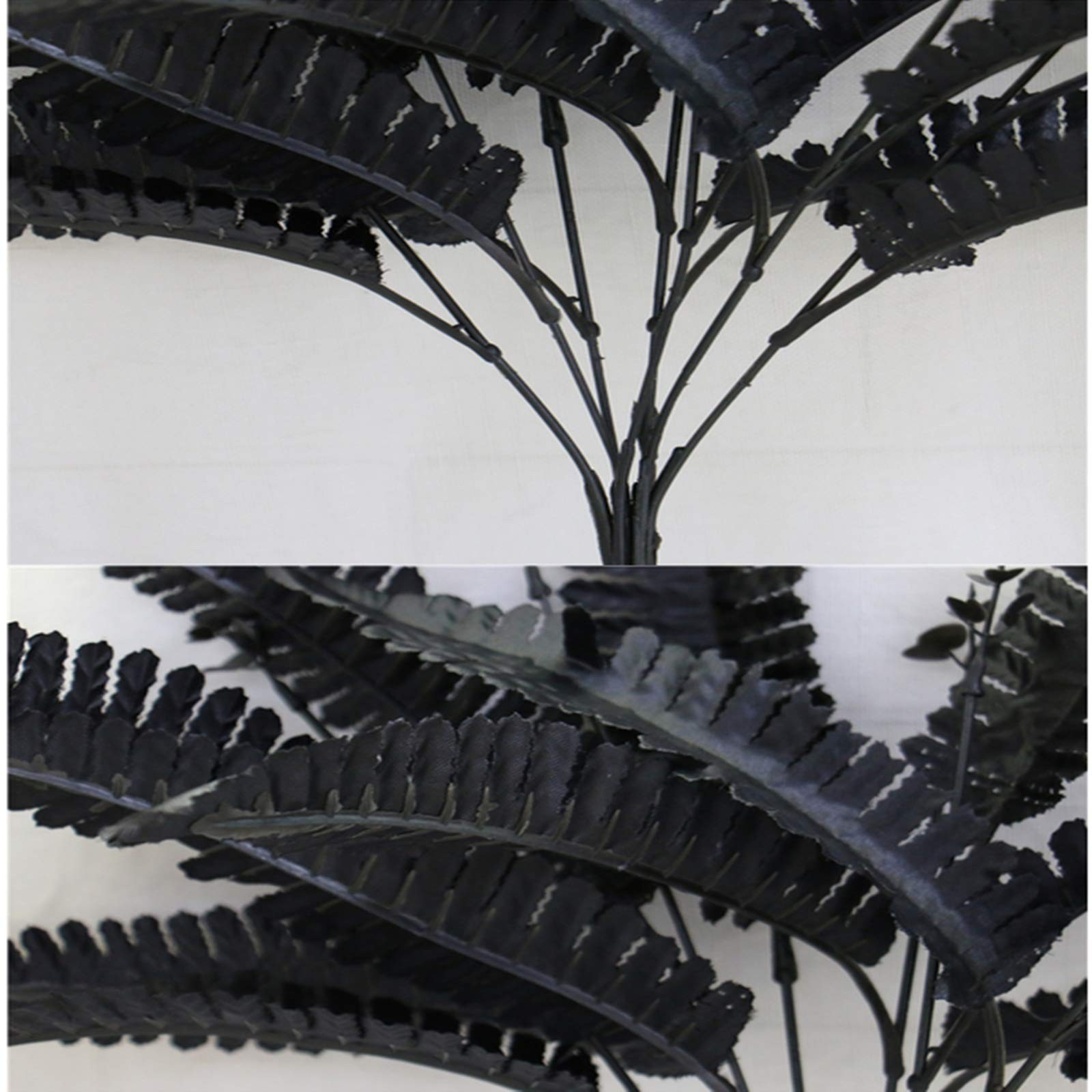 Artificial Black Persian Fern Leaf Plant Fake and Realistic Plastic Wedding S…