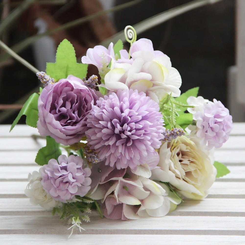 Nordic Style Artificial Silk Flower Bouquet for Wedding Home Decoration