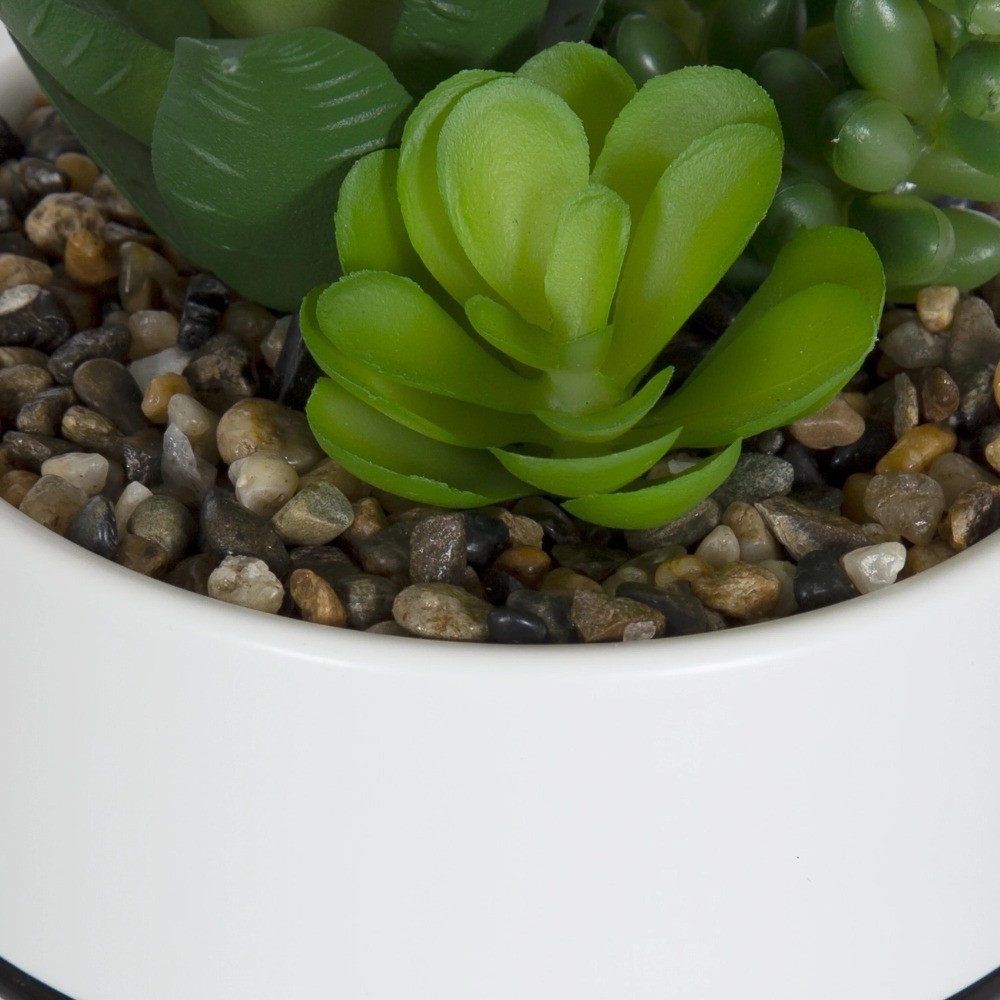 Artificial Agave and Sedum Succulents in Ceramic Planter Multicolor 6.5 Inch