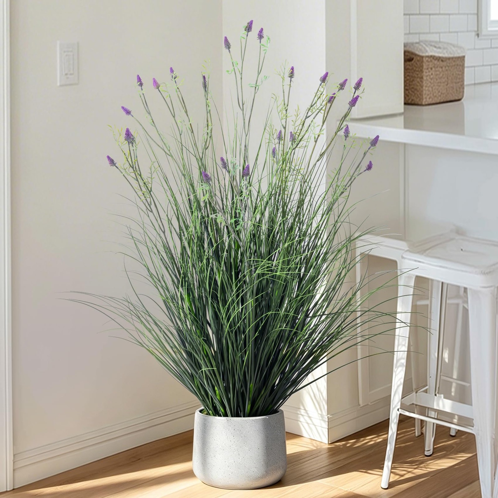 Lifelike Fake Lavender Faux Plastic plantas Synthetic Pampas Grass Indoor Out…