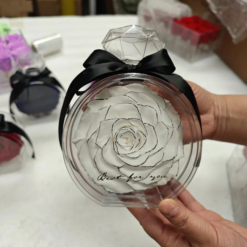 Uniquely Designed Preserved Scent-Infused Eternal Rosas in a Clear Box