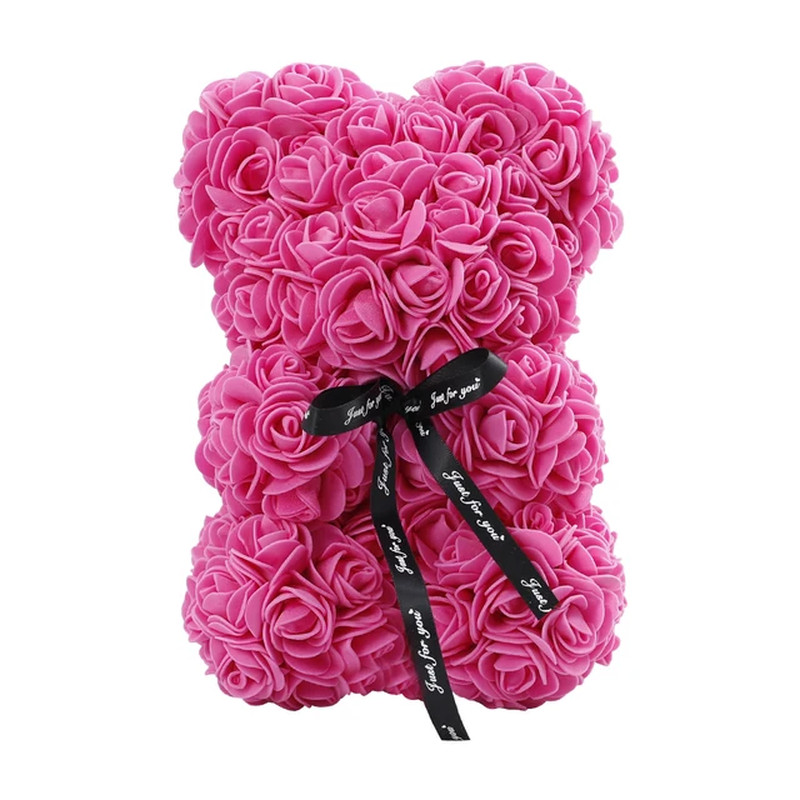 25cm Stuffed Bear Shape Artificial Rose Flower Valentine’s Day Wedding Gift NEW