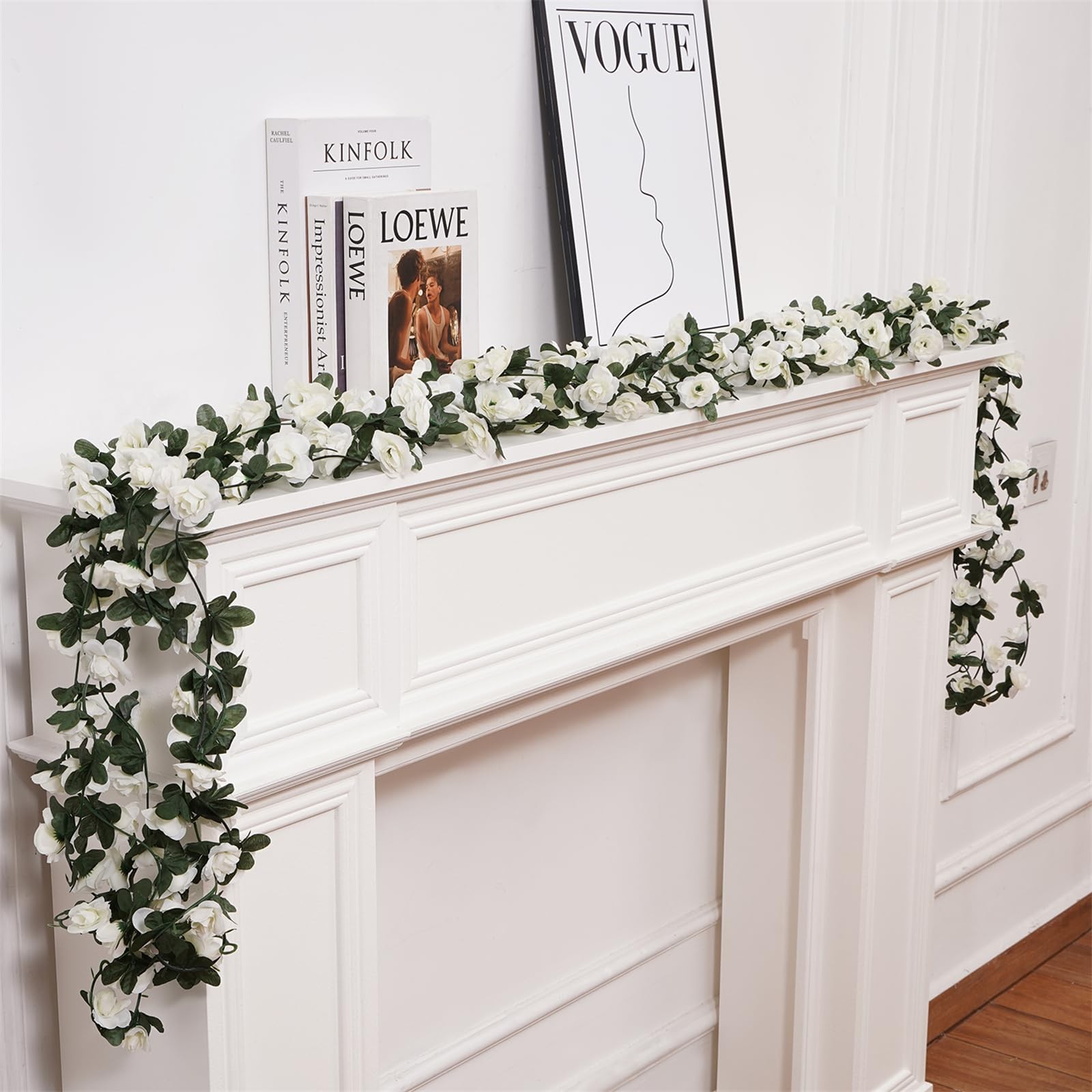 5 Pcs 41FT Flower Garland, Artificial Rose Garland Flowers Plants Fake Flower…