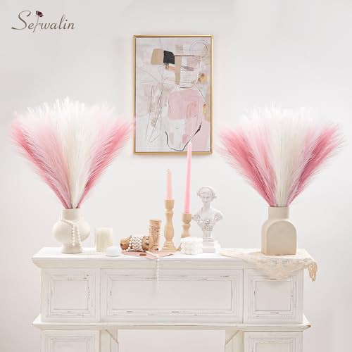 Pampas Grass Pink Decor 17.7 Inch 6pcs, 17 Inch 6 Pcs A Blush & Cream & Pink