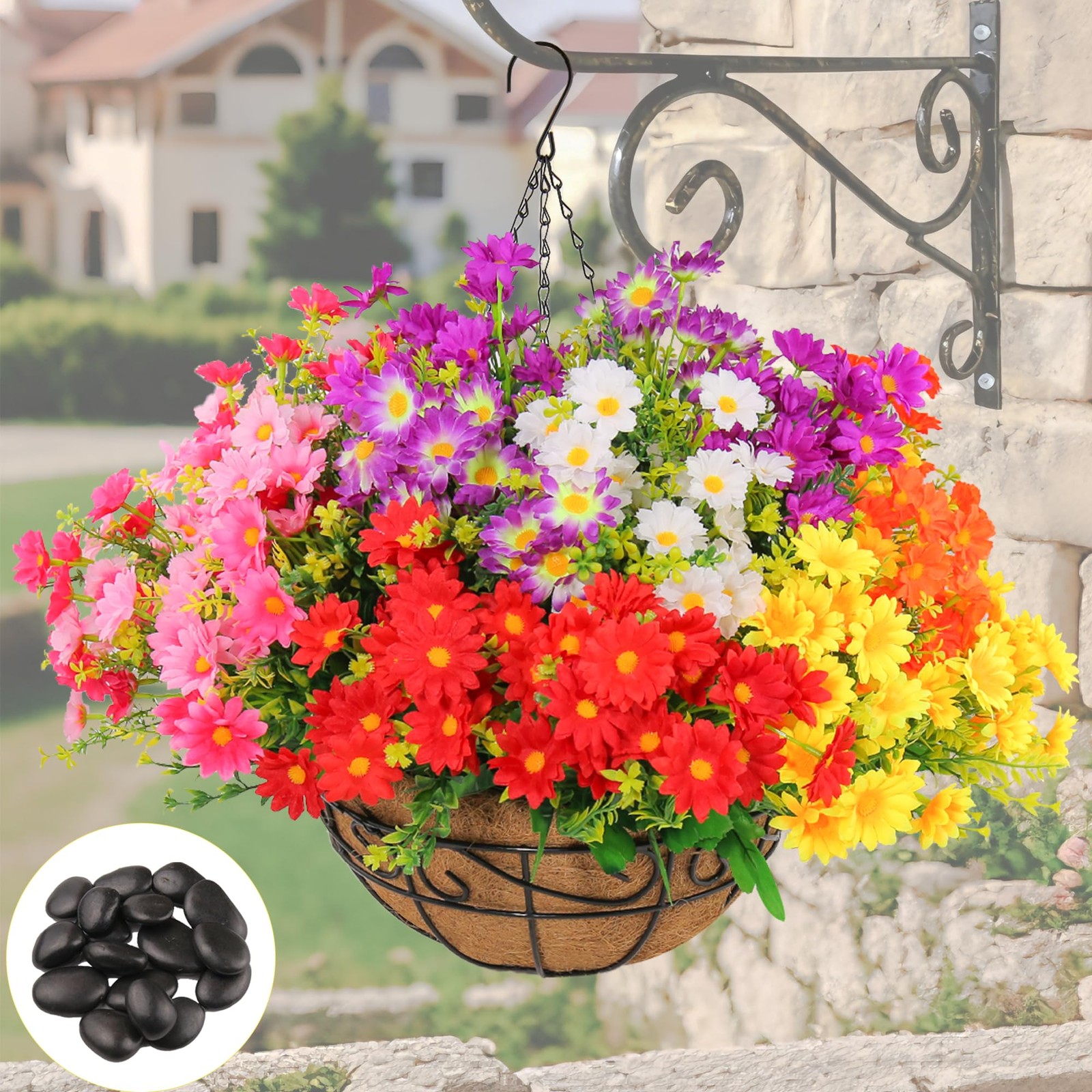 Outdoor Artificial Hanging Flowers: Boast 25% More Blooms Than Standard Model…