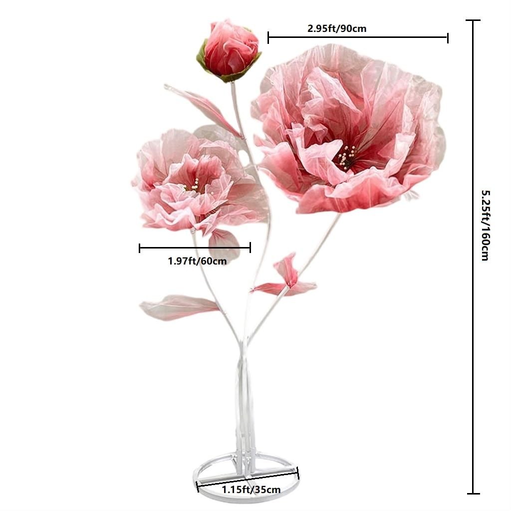 BIEJUJX Artificial Silk Flower Decoration, Large Fake Flower Standing Stems And