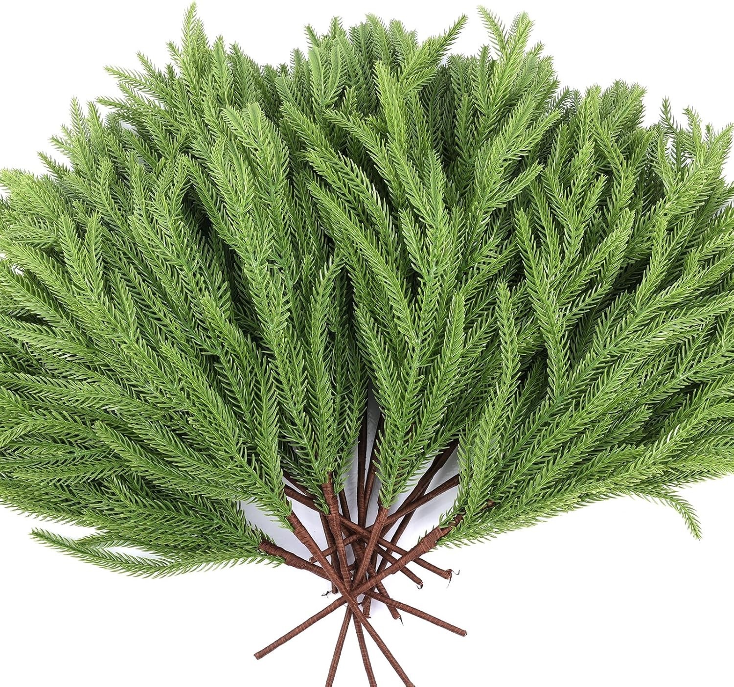 12Pcs Artificial Norfolk Pine Cedar Stems 18″ Branches for Wreath Deck the Halls