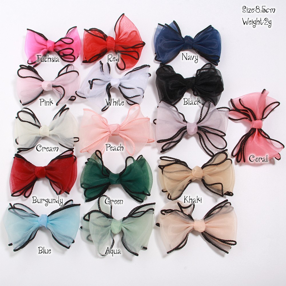 8.5cm Yarn Bows Organza Ribbon Bow Flowers for Bouquet Gift Wrapping Handwork