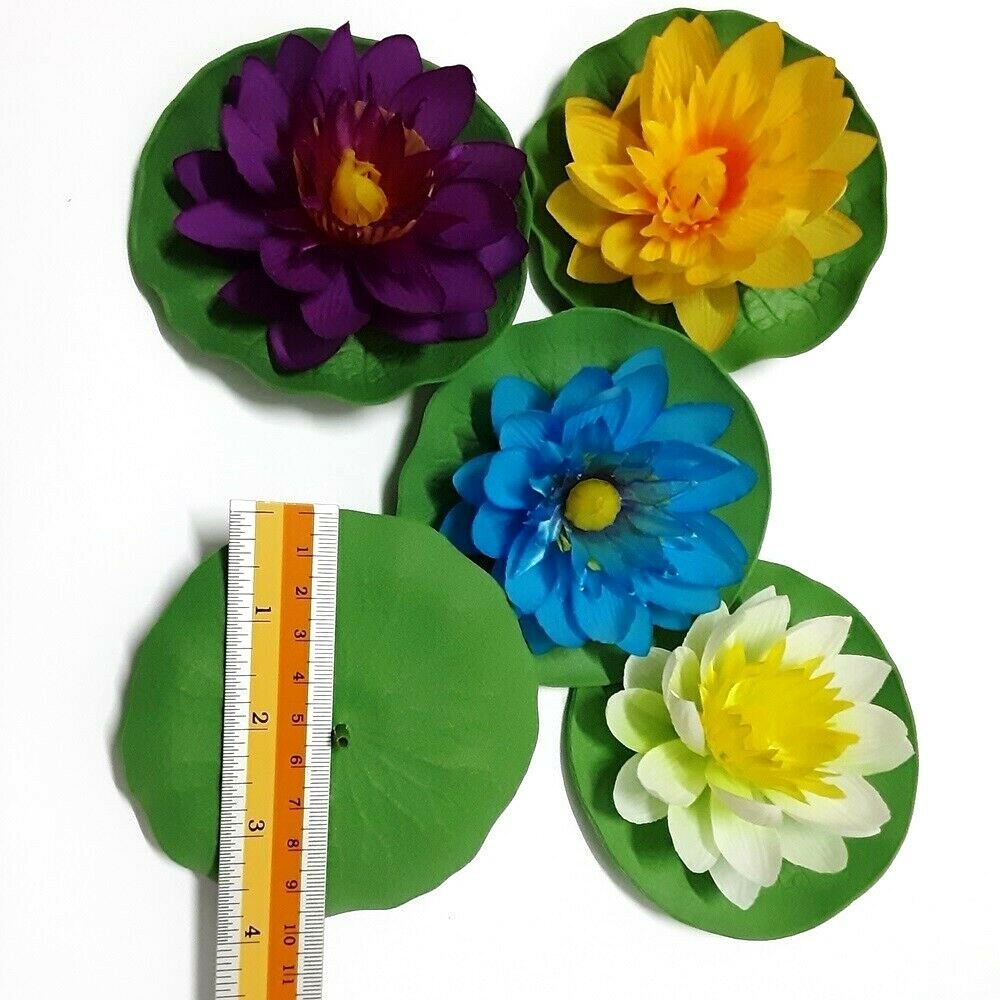 5 Siamese Lotus Flowers White Pink Purple Blue Yellow Home Floral Decor