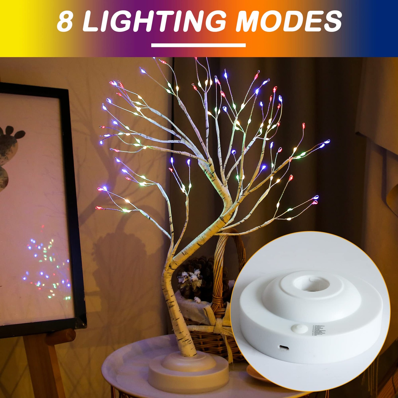 Tabletop Bonsai Tree Light,108L LED Tree Lamp,Halloween Tree with 8 Mode& Tim…