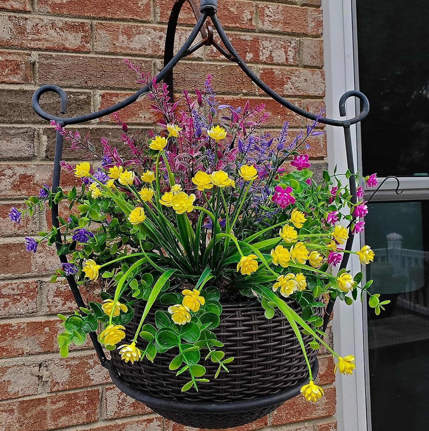 24 Bundles Artificial Flowers Outdoors Faux Plants UV Resistant Fake Flowers Fau