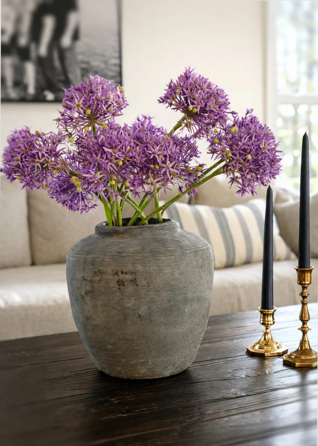 Artificial Allium Wildflower Bundle in Lavender – 30″