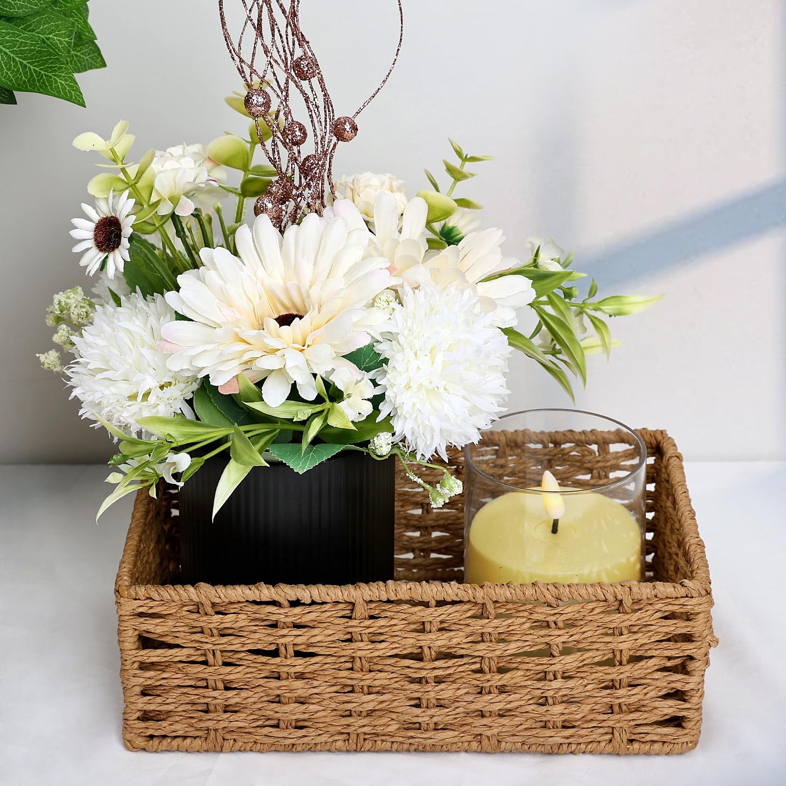 Party Table Centerpieces – Set of 6 Pre-Made Daisy Floral Arrangements with B…