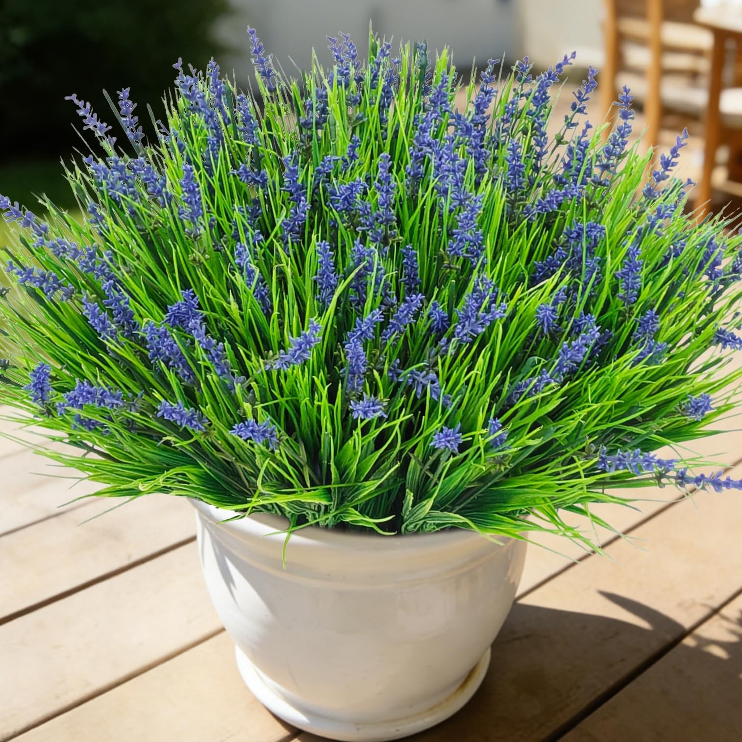 Artificial Plants Flowers 15.7″ Long 24 Bundles Faux Lavender Monkey Grass – UV