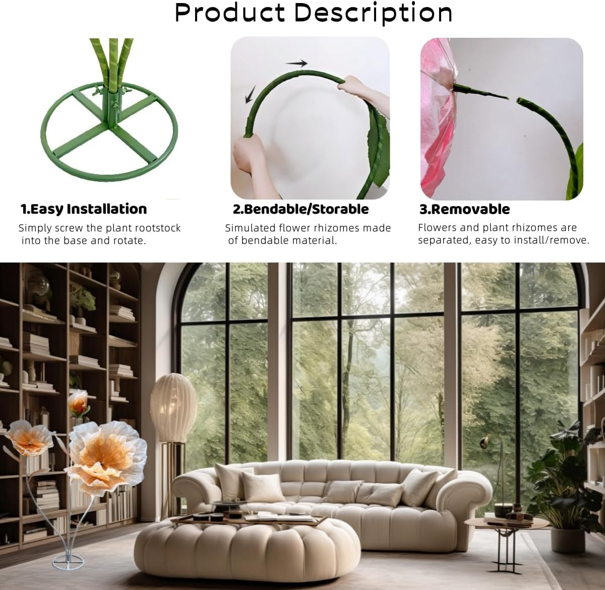 Giant Cranberry Artificial Flowers – 5.9 Ft Waterproof Decor for Events & Home