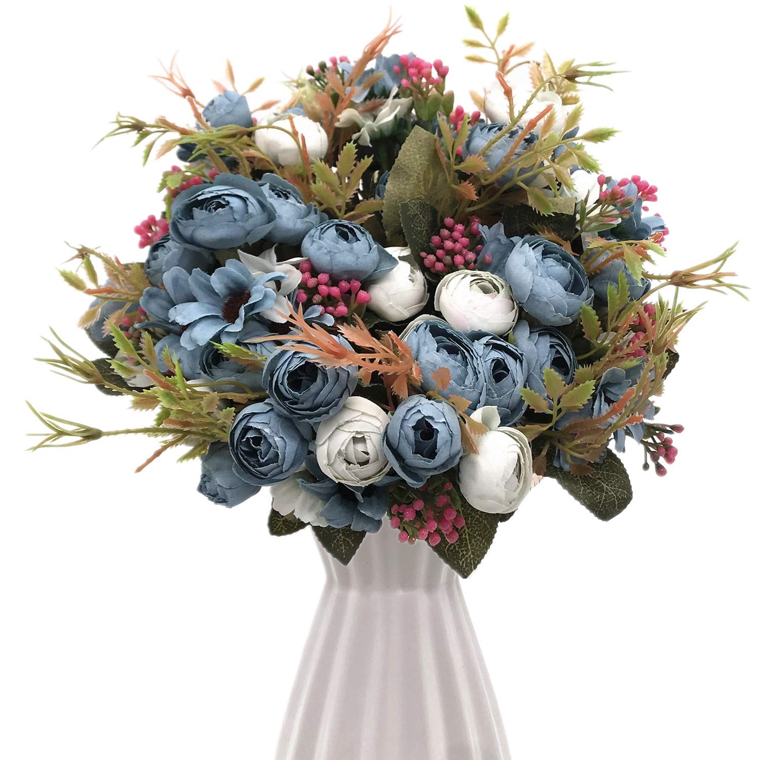 Artificial Flowers for Decoration, Fake Rose Silk Flower Plastic Plants Home …