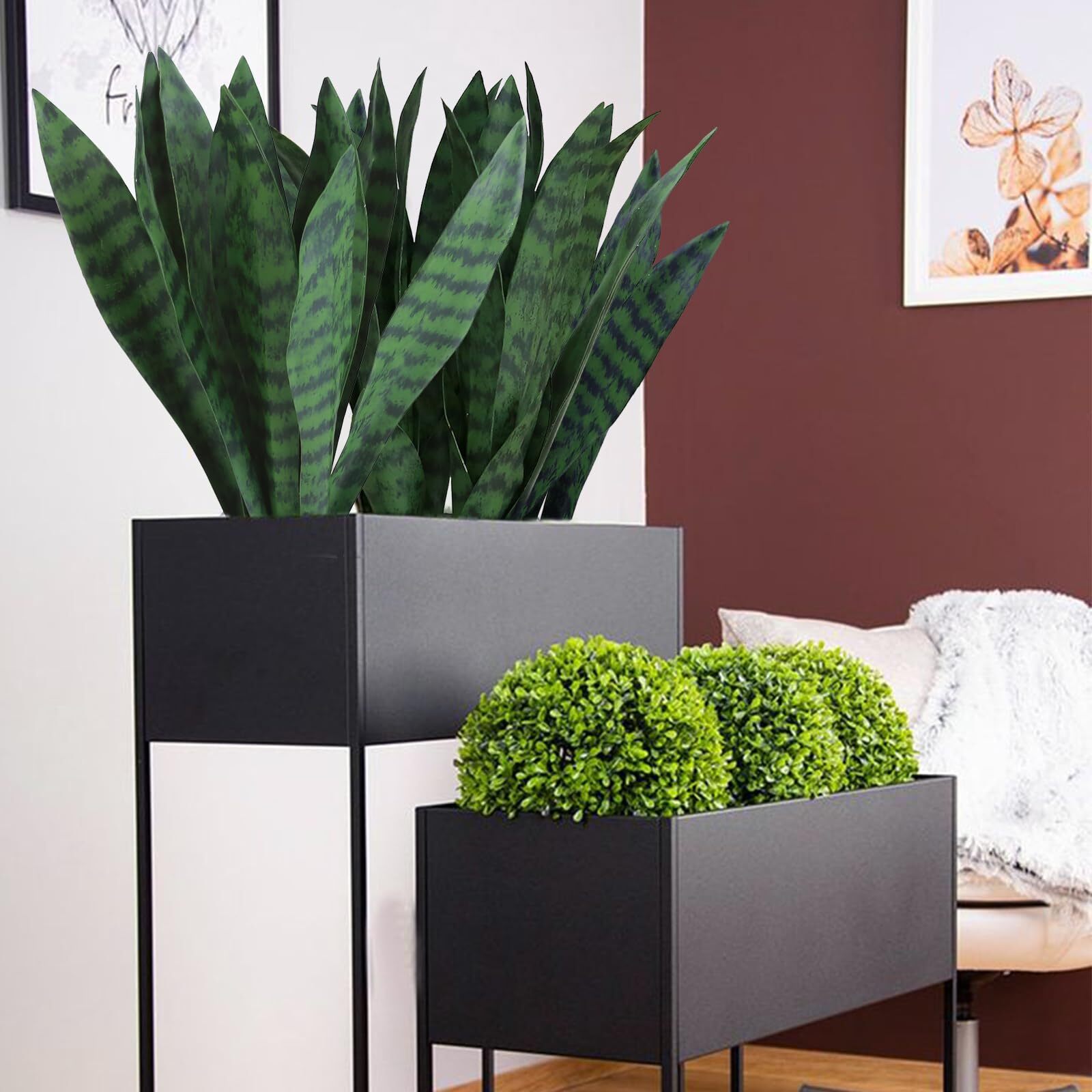 10pcs Fake Snake Plants Leaves Set 15inch Artificial Small Sansevieria Leaves
