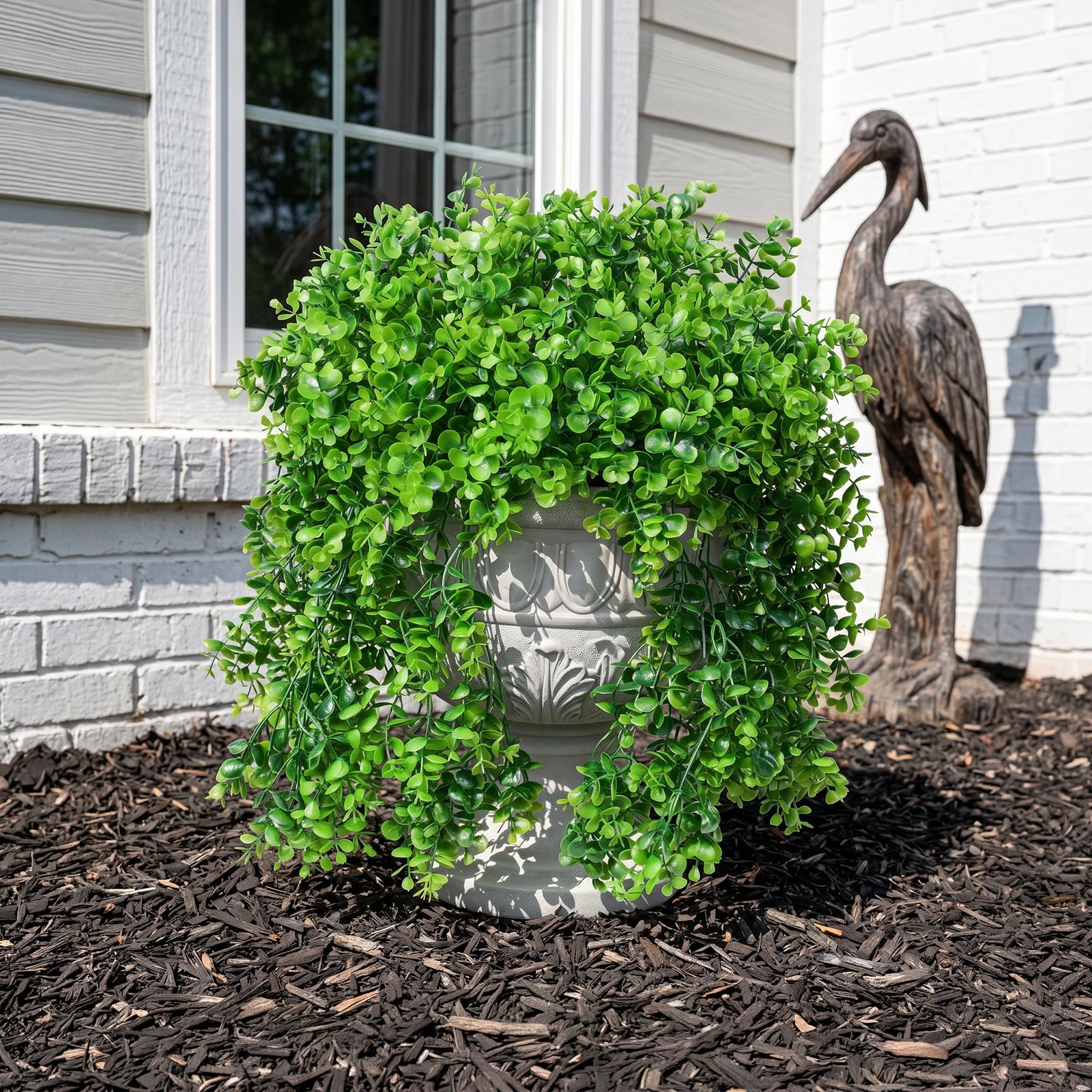 Faux Outdoor Plants Fake Hanging Plants for Outdoors Outside Decorations, 2 P…