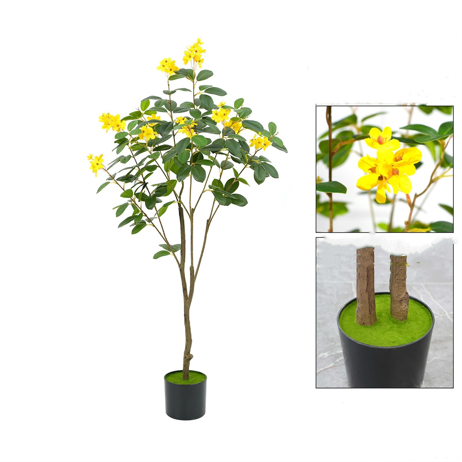 4/5FT Artificial Jasmine Tree Artificial Handmade Trees with Blooming Flowers US