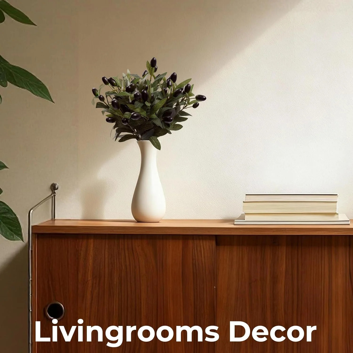 20Pcs Artificial Olive Tree Branches, Faux Olive Leaves Stems with Lifelike Oliv