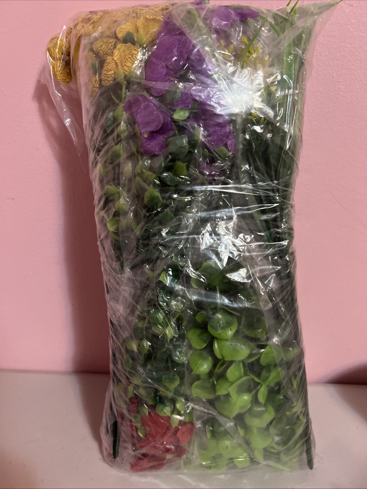 NEW Pack Of 20+ Stems Of Artificial Flowers & Greenery 12” Red Purple Yellow
