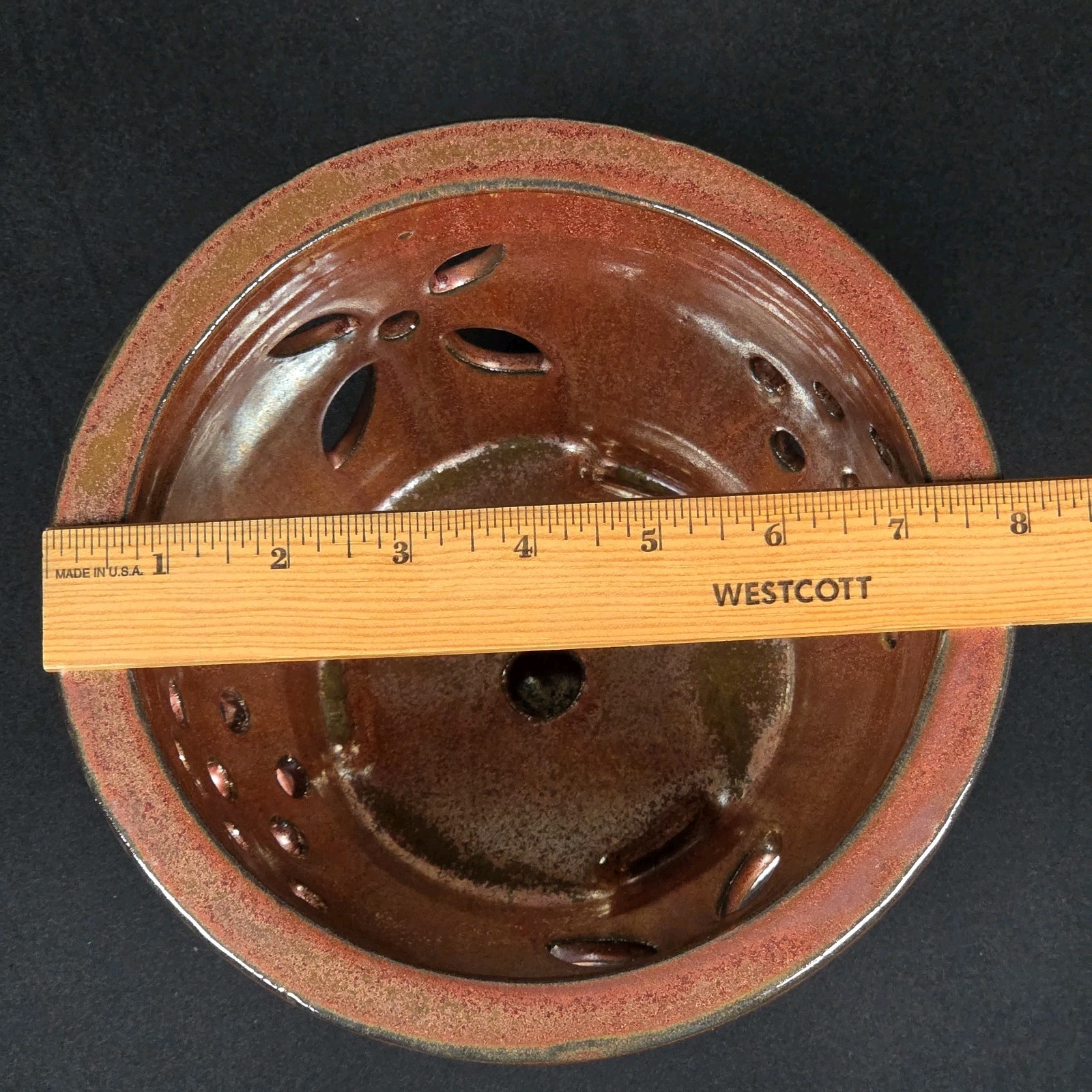 Unique Bronze Color USA Pottery 6″ Orchid Flowerpot Planter w/ Drainage Holes