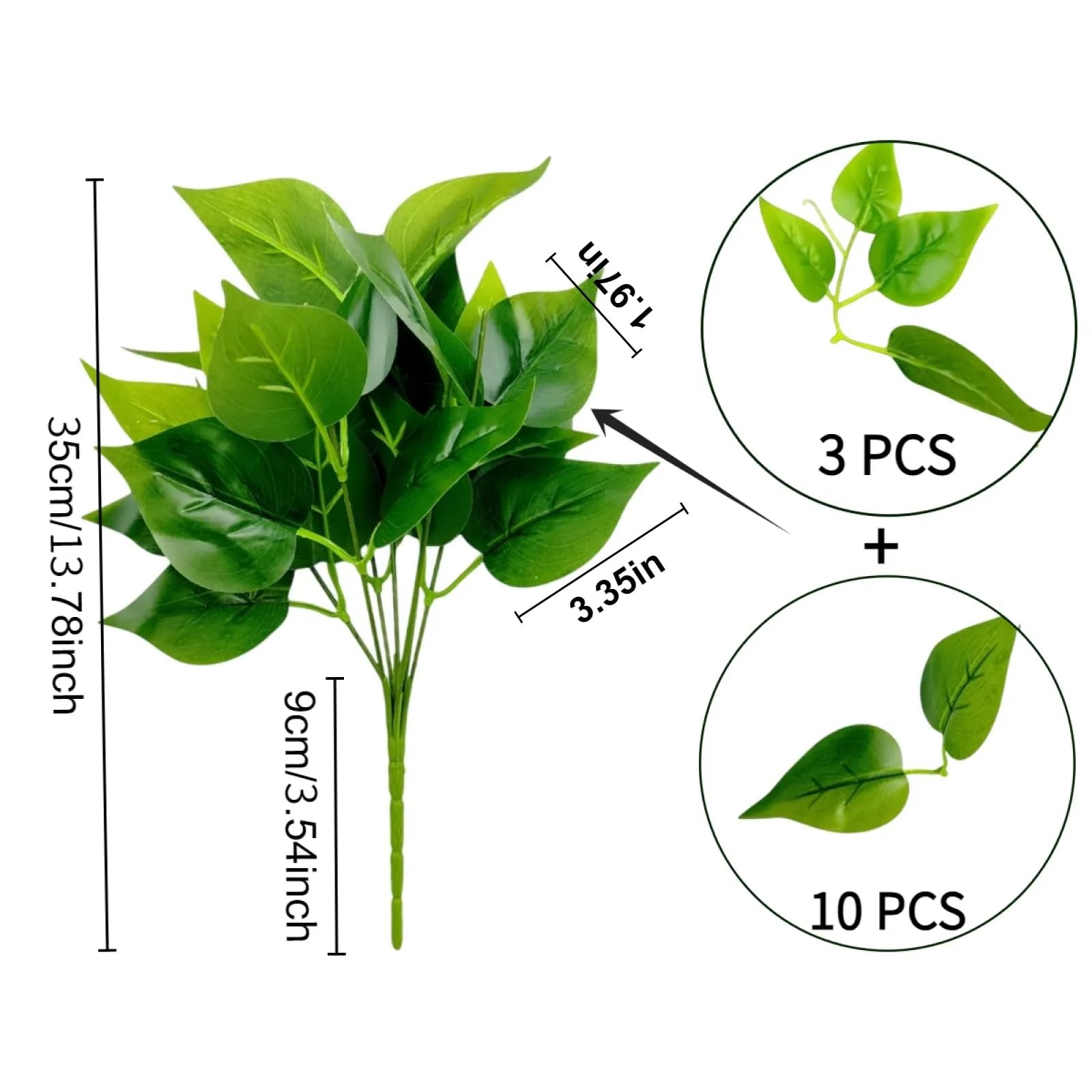 6 Bundles of Artificial Green Plants, Artificial Greenery, Fake Floral Plants…