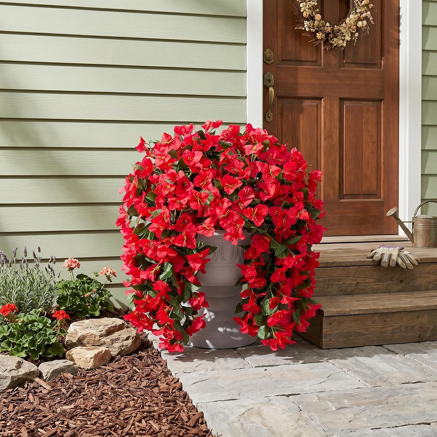 2 Bundles of Faux Bougainvillea for Low-Maintenance Outdoor Decor – UV Resistant