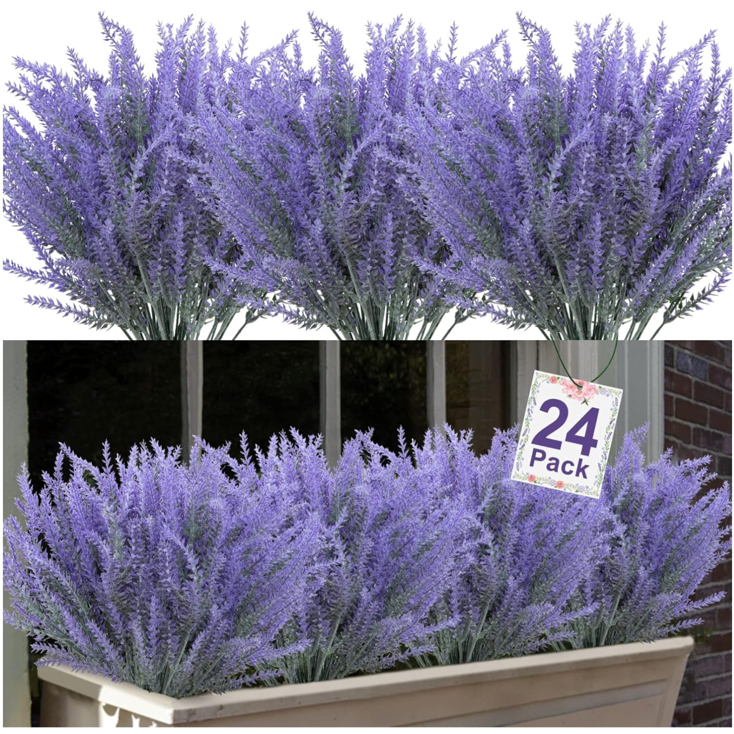 Realistic Artificial Lavender Plants – Indoor Outdoor Decor